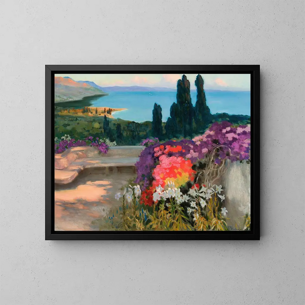 Paesaggio del sud Taormina - Kazimierz Stabrowski — quadro incorniciato alla parete