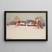 Paesaggio invernale di villaggio - Kazimierz Wojtanowicz — quadro incorniciato alla parete