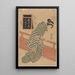 Femme en kimono à carreaux - Keisai Eisen — quadro incorniciato alla parete