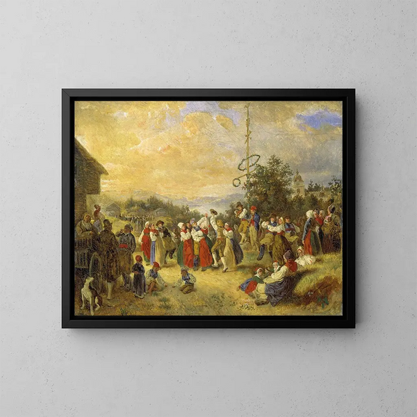 Danza di Midsummer a Rättvik - Kilian Zoll — quadro incorniciato alla parete