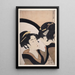 Una donna che guarda il suo riflesso in uno specchio - Kitagawa Utamaro — quadro incorniciato alla parete