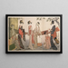 Araibari, lavaggio e stiratura del tessuto - Kitagawa Utamaro — quadro incorniciato alla parete