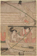 Pêche avec un filet à quattro bras Yotsu Deami composant central du triptyque - Kitagawa Utamaro — vista dell’opera