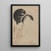 Tête de femme tenant une serviette dans sa bouche - Kitagawa Utamaro | Reproduction — quadro incorniciato alla parete