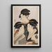 Tre bellezze di oggi - Kitagawa Utamaro — quadro incorniciato alla parete