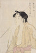 Femme exhalant de la fumée d'une pipe - Kitagawa Utamaro — vista dell’opera
