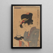 Femme servant du thé dans un café - Kitagawa Utamaro — quadro incorniciato alla parete
