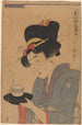 Femme servant du thé dans un café - Kitagawa Utamaro — vista dell’opera