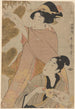 Femme et homme coupant des branches de pin du Nouvel An - Kitagawa Utamaro — vista dell’opera