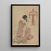 Femme avec rouleau - Kitagawa Utamaro — quadro incorniciato alla parete