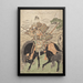 Kajiwara Genta Kagesue sur un cheval noir - Kitao Shigemasa — quadro incorniciato alla parete