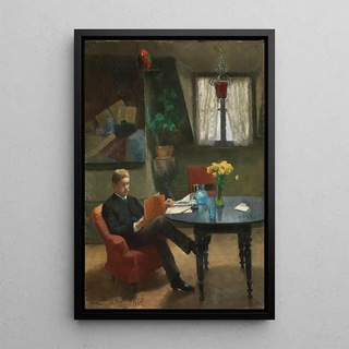 Kitty Kielland - Arne Garborg visiting the Artists Studio in Paris.webp