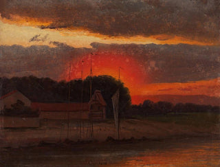 L'Elbe al tramonto - Knud Baade — vista dell’opera