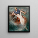 Un pescatore inghiottito da una sirena - Knut Ekwall — quadro incorniciato alla parete