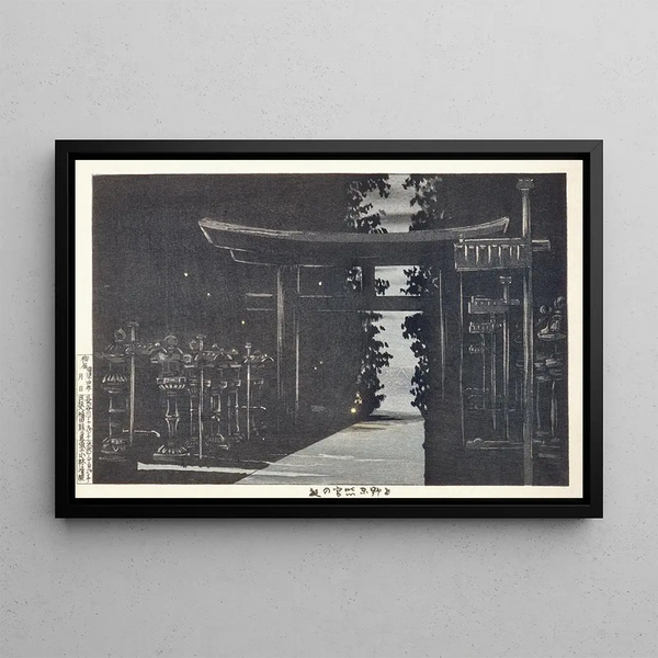Soirée au sanctuaire de Tshg, Ueno, Tokyo - Kobayashi Kiyochika — quadro incorniciato alla parete