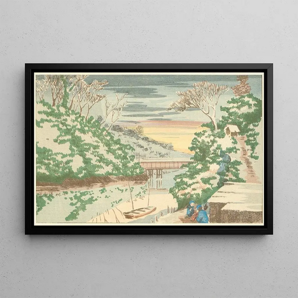 Neve a Ochanomizu - Kobayashi Kiyochika — quadro incorniciato alla parete
