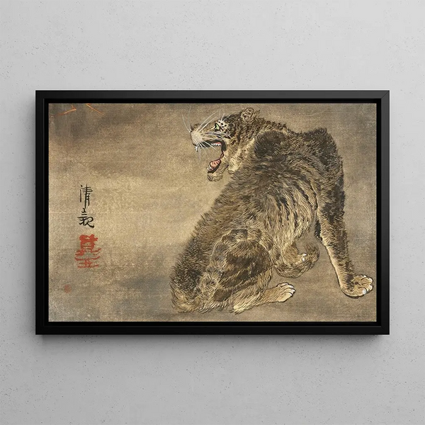 Tigre et éclair - Kobayashi Kiyochika — quadro incorniciato alla parete