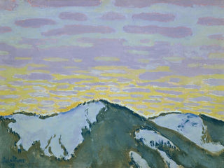 Koloman Moser - Verschneite Berggipfel in der Dmmerung.webp