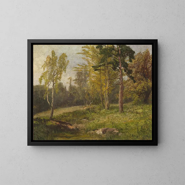 Paesaggio boschivo - Konrad Petrides — quadro incorniciato alla parete