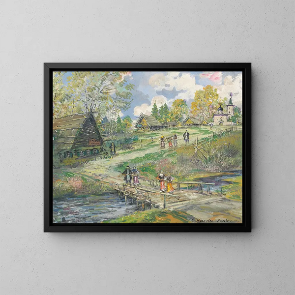 Scène de village - Konstantin Alexeïevitch Korovine — quadro incorniciato alla parete