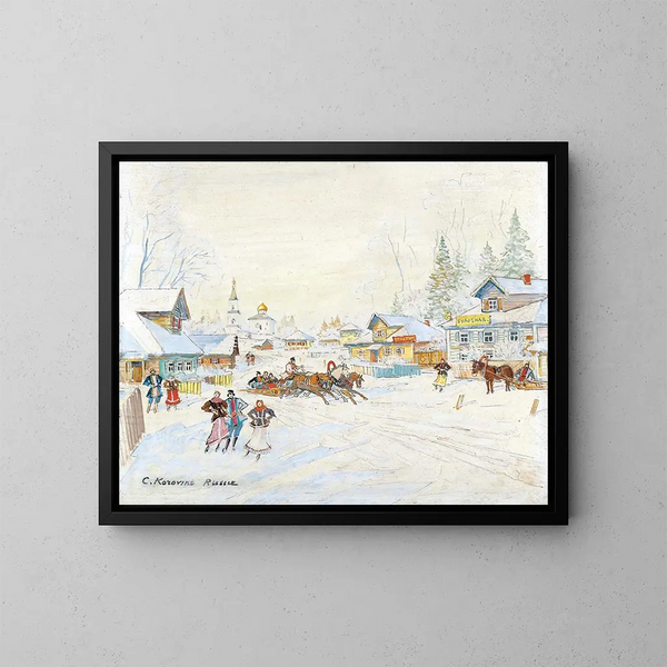 Paesaggio invernale - Konstantin Alexeïevitch Korovine — quadro incorniciato alla parete