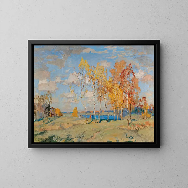 Paesaggio autunnale - Konstantin Ivanovich Gorbatov — quadro incorniciato alla parete