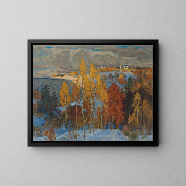 Autunno dorato - Konstantin Ivanovich Gorbatov — quadro incorniciato alla parete