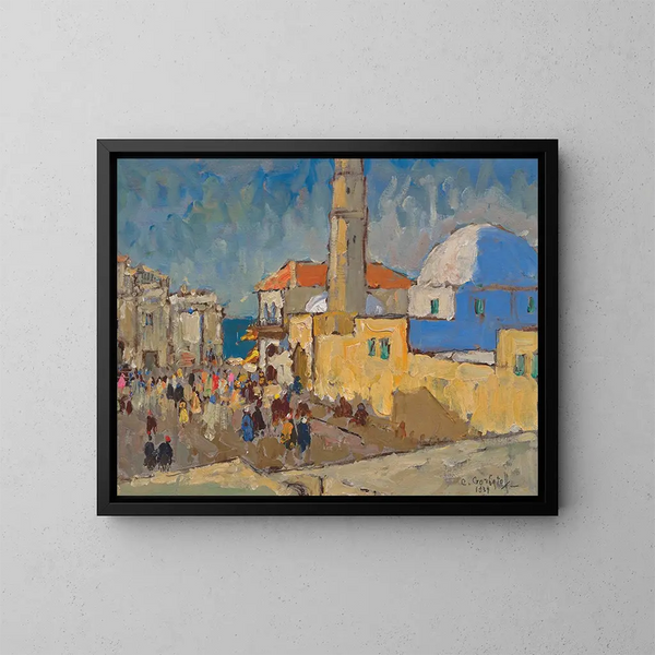 Moschea a Jaffa - Konstantin Ivanovich Gorbatov — quadro incorniciato alla parete
