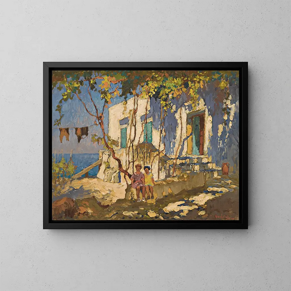 Repos à l'ombre à Capri - Konstantin Ivanovich Gorbatov — quadro incorniciato alla parete