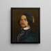 Autoritratto con cappello di velluto e pompon dorato - Konstantin Kaiser — quadro incorniciato alla parete