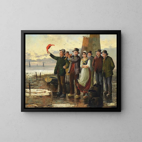Attendere il pesce - Konstantin Stoitzner — quadro incorniciato alla parete