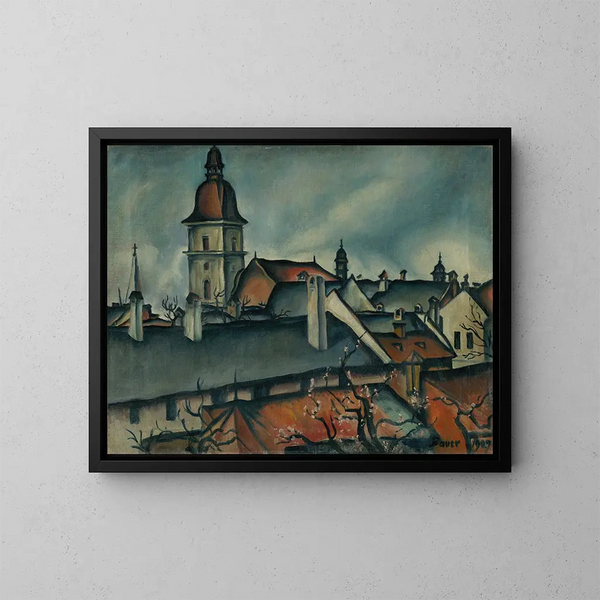 Vista su Košice - Konstantin Bauer — quadro incorniciato alla parete