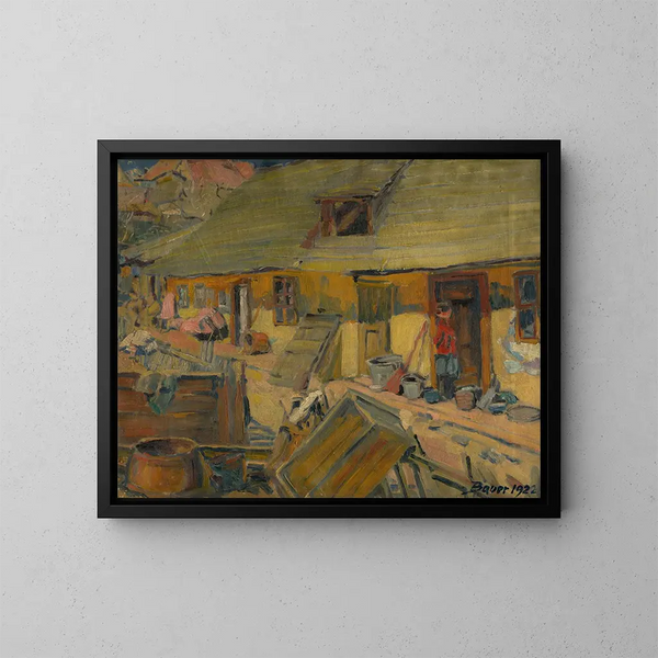Corte del contadino - Konstantin Bauer — quadro incorniciato alla parete