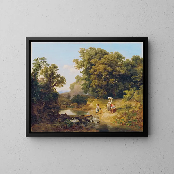 Paesaggio ideale, paesaggio italiano - Károly Markó — quadro incorniciato alla parete