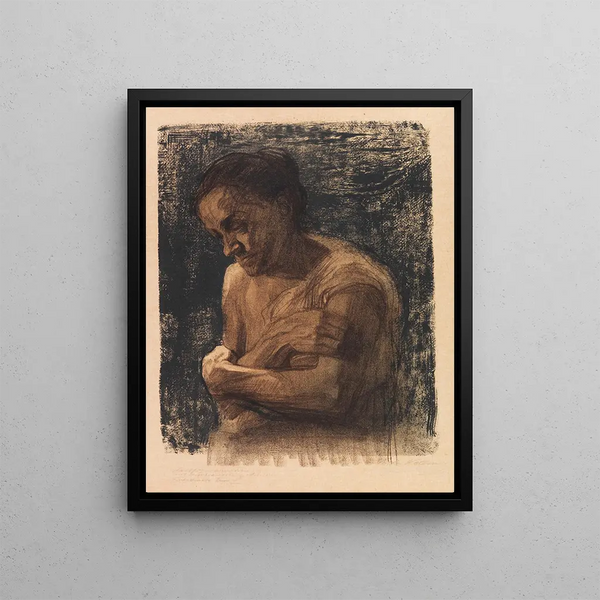 Kthe Kollwitz - Halbfigur einer Frau mit verschrnkten Armen.webp