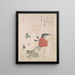 Fiori di camelia, un netsuke e un sigillo - Kubo Shunman — quadro incorniciato alla parete