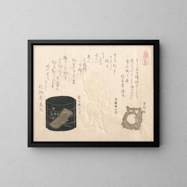 Inrō e netsuke - Kubo Shunman — quadro incorniciato alla parete