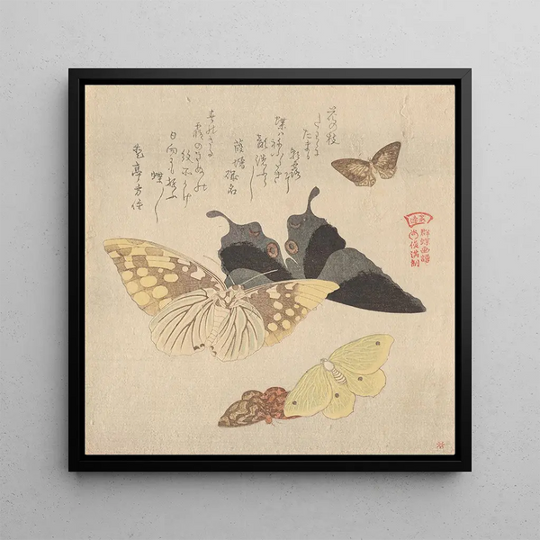 Quadro Il manual di pittura della nuvola di farfalle Guncho Gafu 4 - Kubo Shunman | Stampa d'arte