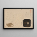 Tre antichità della serie Oggetti stimati Inrō in pelle Netsuke Meibutsu Kawa do inrō do netsuke - Kubo Shunman — quadro incorniciato alla parete