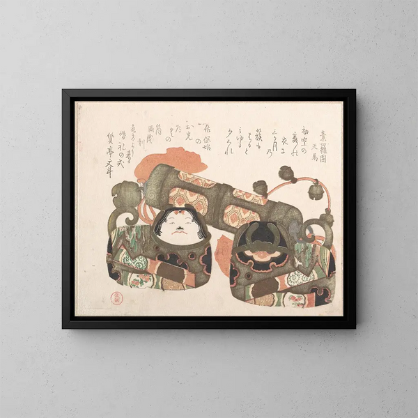 Giocattoli in carta pesta - Kubo Shunman — quadro incorniciato alla parete