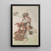 Due ballerini che eseguono una danza shakkymono kabuki dall'album Surimono della pioggia di primavera Harusame surimonoj vol 3 - Kubo Shunman — quadro incorniciato alla parete