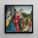 L'adorazione del bambino Gesù - Vincenzo Frediani — quadro incorniciato alla parete