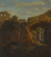 L'interno del Colosseo con figure che riposano sotto un arco - Jan Frans Van Bloemen — vista dell’opera