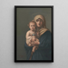 Madonna e Gesù che tiene il mondo - L. Coillagi — quadro incorniciato alla parete