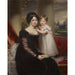 Riproduzione del dipinto La Duchesse de Kent con sua figlia, la futura regina Vittoria di Henry Bone