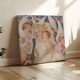 La Madone à l'Enfant, entourée d'anges musiciens - Gerda Wegener | Reproduction Tableau Décoration murale affiche copie