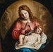 La Madone e il Bambino - Giovanni Battista Salvi da Sassoferrato — ambientato in un interno