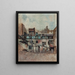 La corte dell'osteria del Cheval Blanc - Ladislas Loerincz — quadro incorniciato alla parete