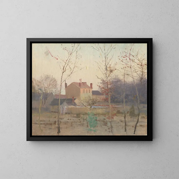 Autunno sul bordo di una città - Ladislav Mednyánszky — quadro incorniciato alla parete