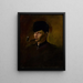 Dandy con cappello di pelliccia e pipa - Ladislav Mednyánszky — quadro incorniciato alla parete